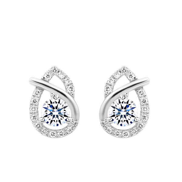 Hoa tai kim cương tấm vàng 14K Vicky 2C