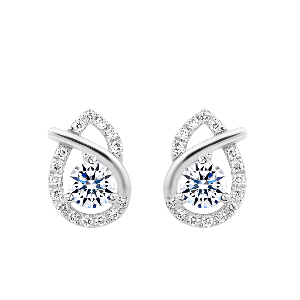 Hoa tai kim cương tấm vàng 14K Vicky 2C