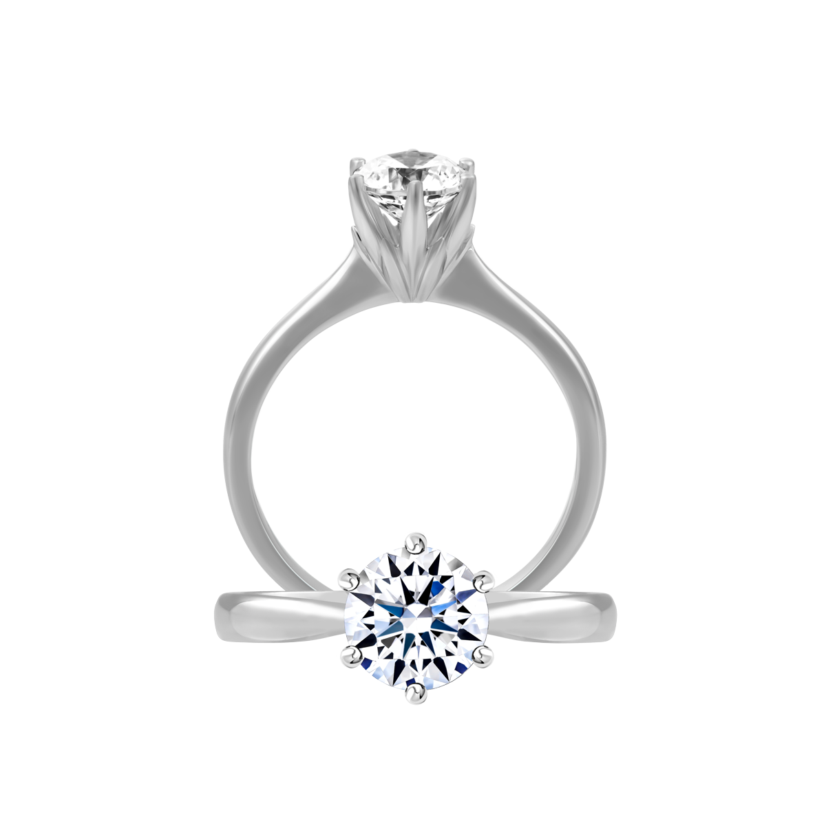 Nhẫn nữ đính đá CZ vàng 14K Lily 1CT