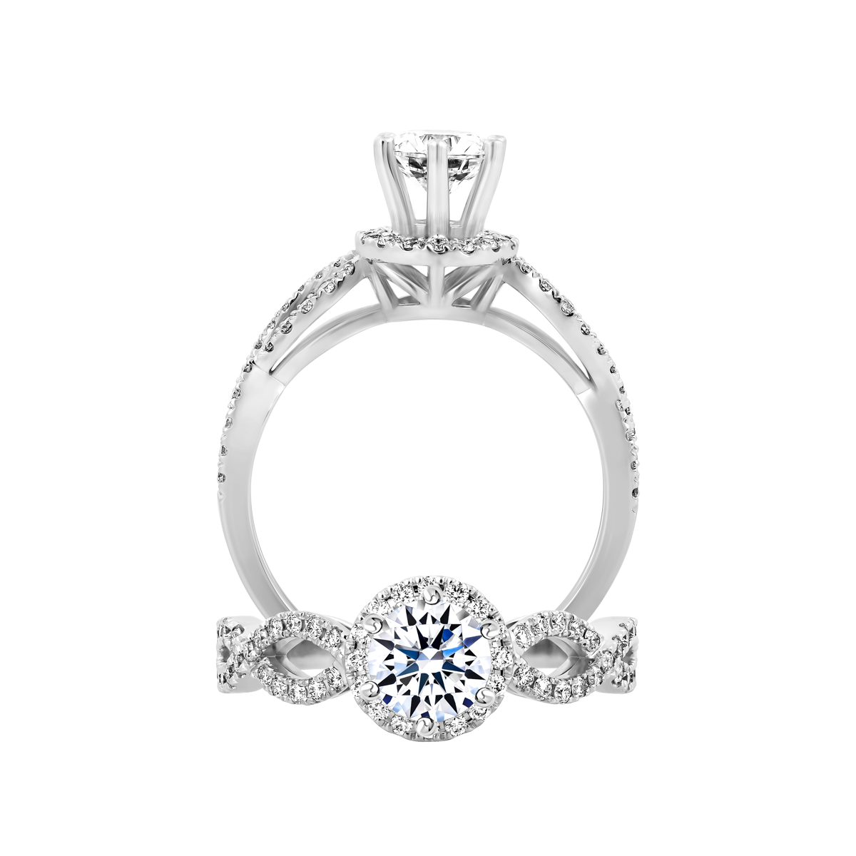 Ổ nhẫn nữ kim cương tấm vàng 14K Bemus N 5C