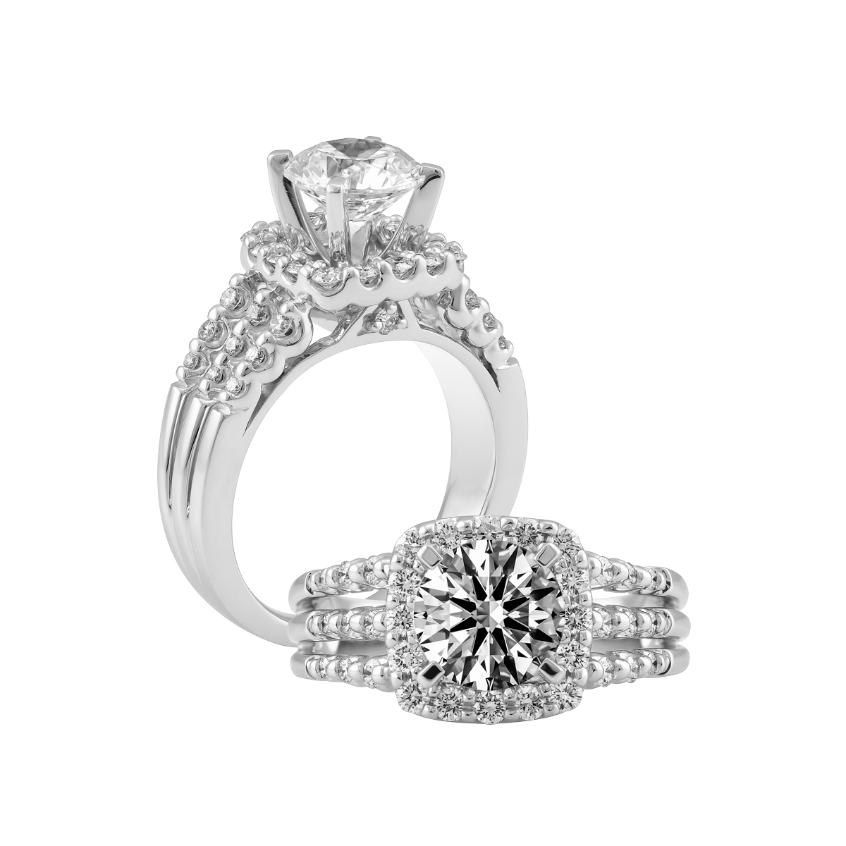 Nhẫn nữ kim cương tấm vàng 14K Belfry 1CT