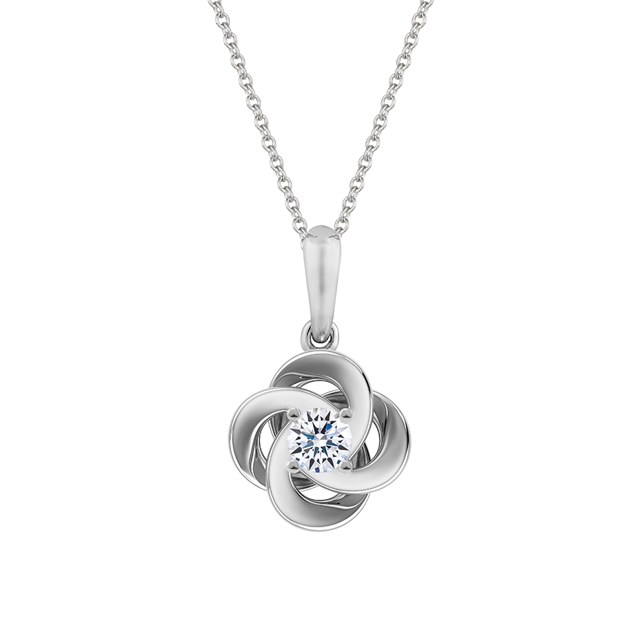 Mặt kim cương viên vàng 14K Fate twine GIA 3C