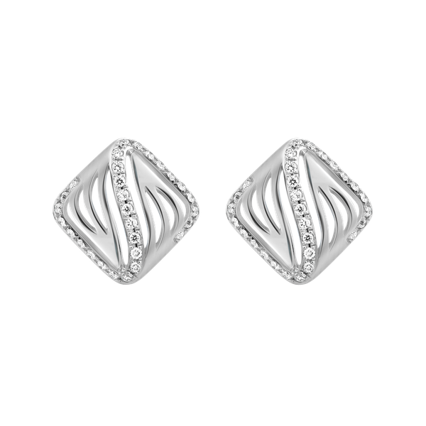 Hoa tai kim cương viên vàng 14K Collina