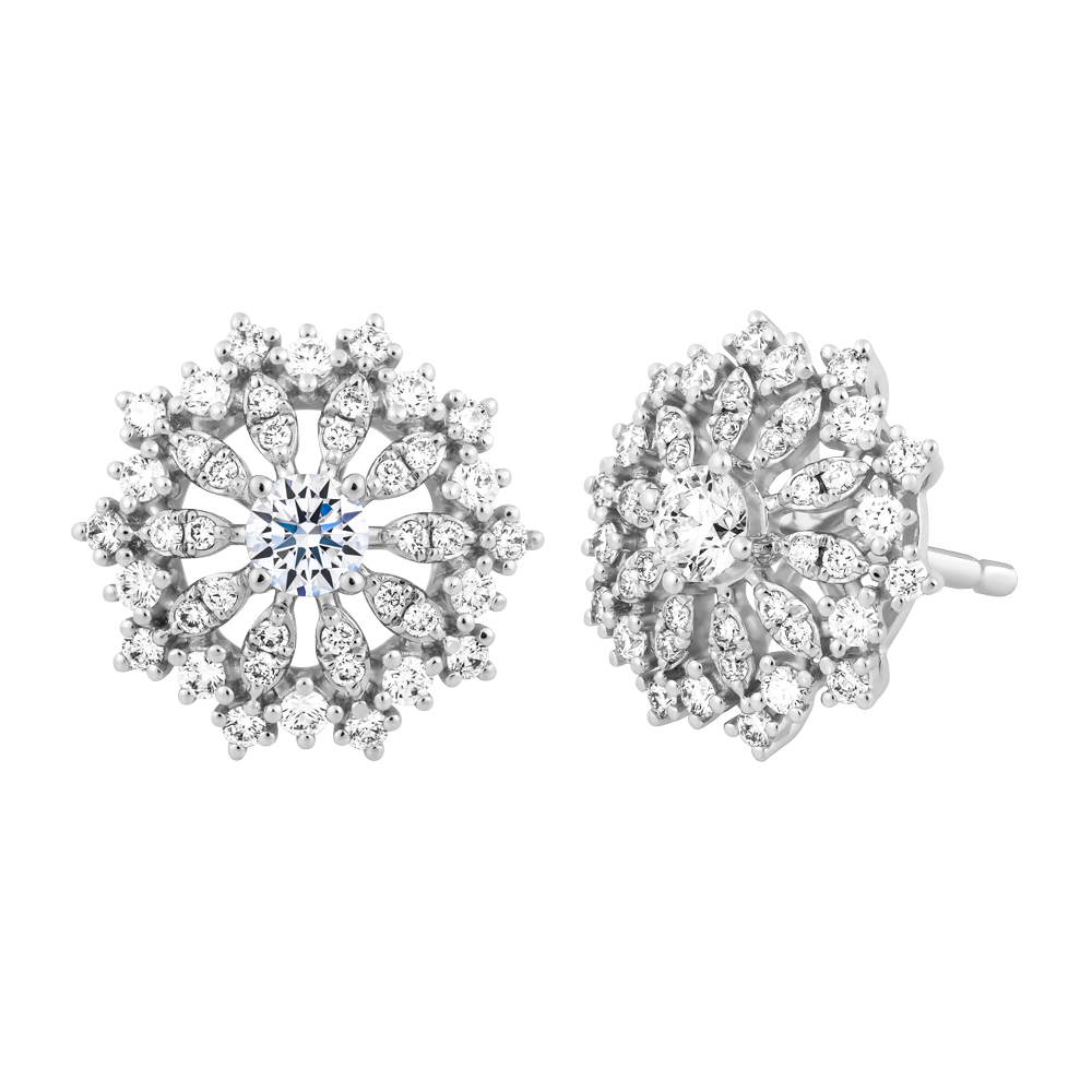 Hoa tai kim cương 8 Hearts & Arrows vàng 14K Fata N H&A 2C GVER0086991