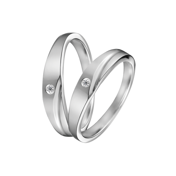 Nhẫn cưới nữ kim cương viên vàng 14K Henna F