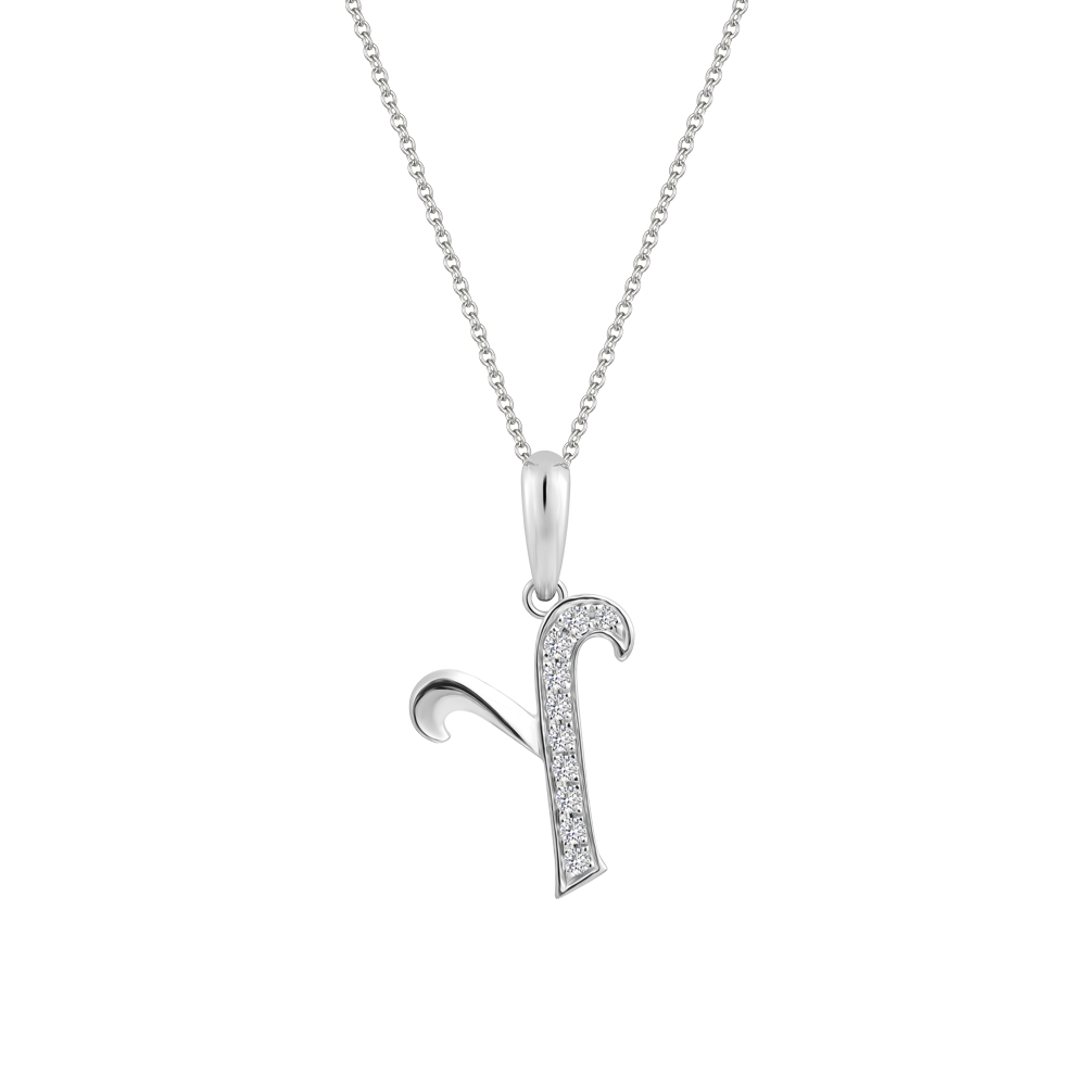 Mặt kim cương viên vàng 14K Letter Y