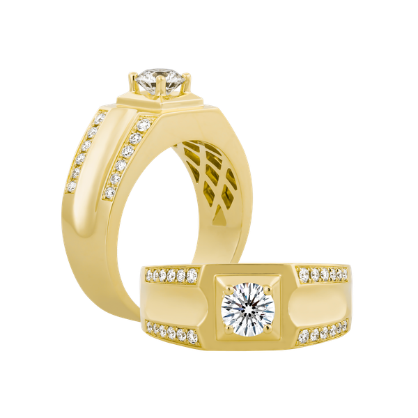 Nhẫn nam kim cương tấm vàng 14K Martines 5C Y