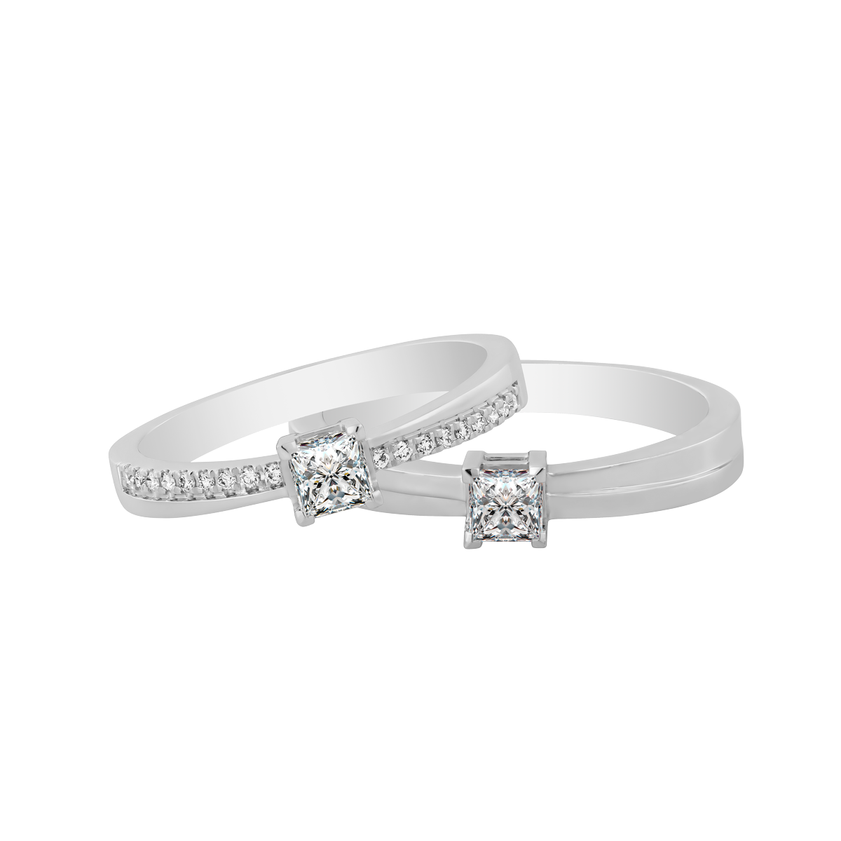 Nhẫn cưới nữ kim cương viên vàng 14K Sunny PR1C F