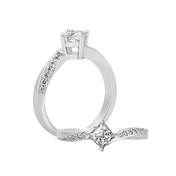 Nhẫn nữ kim cương viên vàng 14K Entity PR 3C