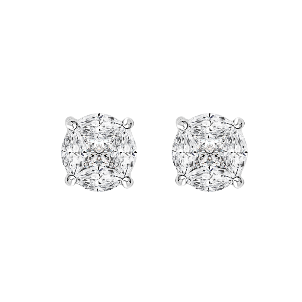 Hoa tai kim cương viên vàng 14K Jena A143 TD