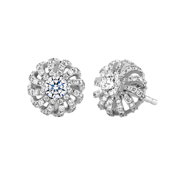 Hoa tai kim cương 8 Hearts & Arrows vàng 14K Nadia N H&A 2C GVER0090933