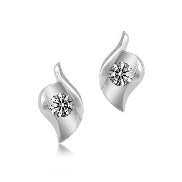 Hoa tai đính đá CZ vàng 14K Afina 5p