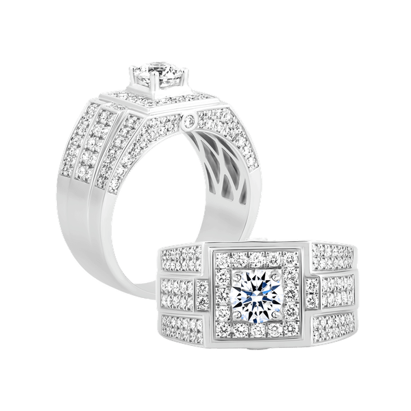 Nhẫn nam kim cương tấm vàng 14K Fergal 5C W