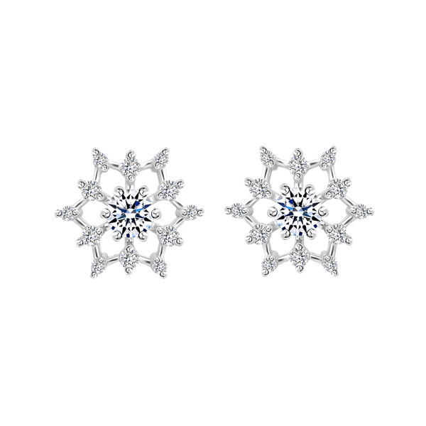 Hoa tai đính đá CZ vàng 18K Emitial 2C