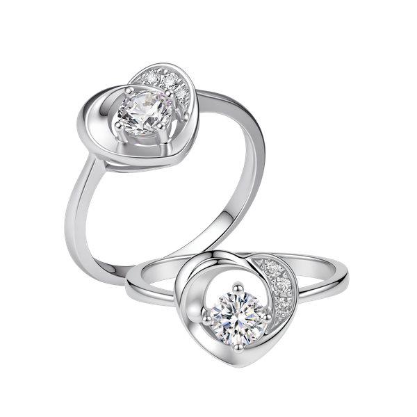 Ổ nhẫn nữ kim cương tấm vàng 14K Heartlet 3C