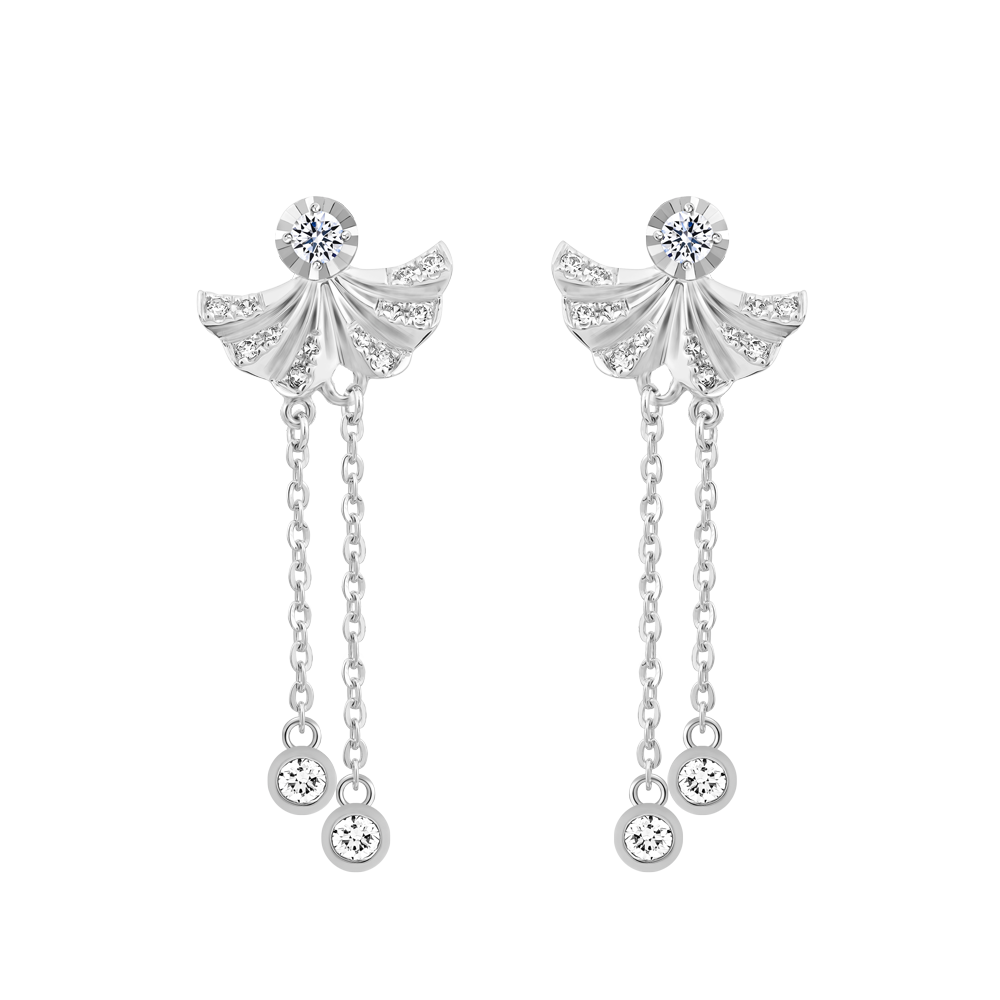 Hoa tai đính đá CZ vàng 18K Nickie