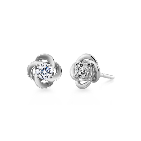 Ổ Bông đính đá CZ vàng 14K Fate twine 3C