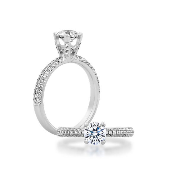 Ổ nhẫn nữ kim cương tấm vàng 14K Lagend N 1CT