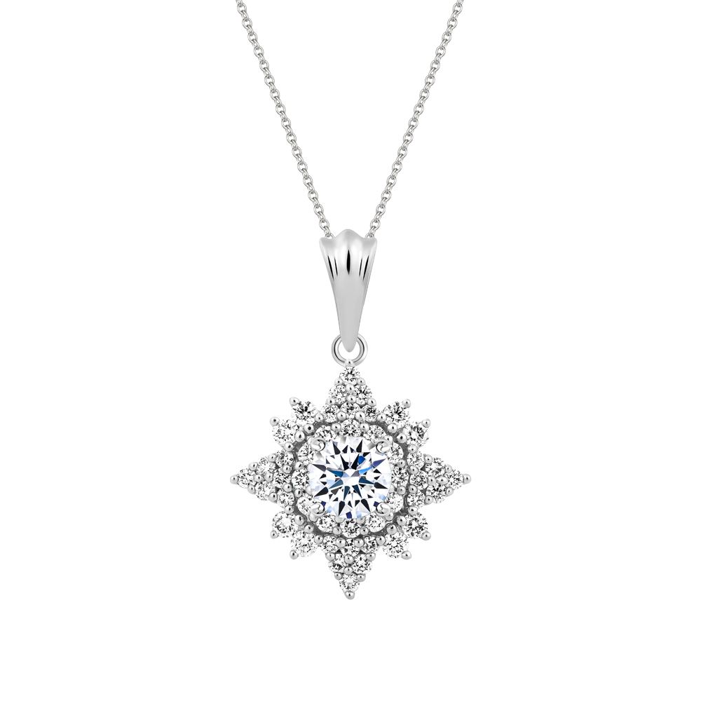 Mặt kim cương tấm vàng 14K Fervency 3C