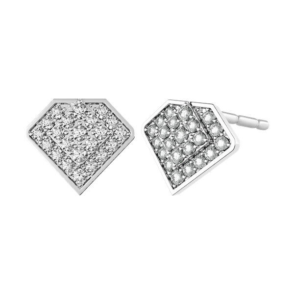 Hoa tai đính đá CZ vàng 10K Simply