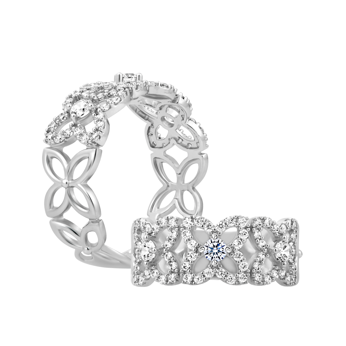 Nhẫn nữ kim cương viên vàng 14K Courtly