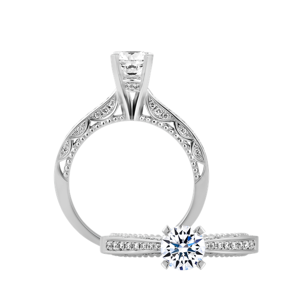 Ổ nhẫn nữ kim cương tấm vàng 14K Fulgurate 3C