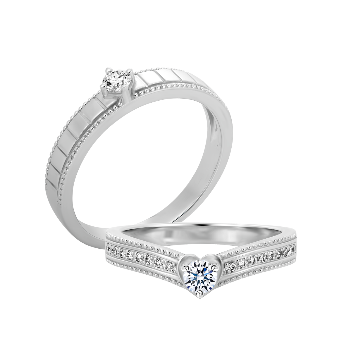Nhẫn cưới nam kim cương viên vàng 14K Darling RD1C M