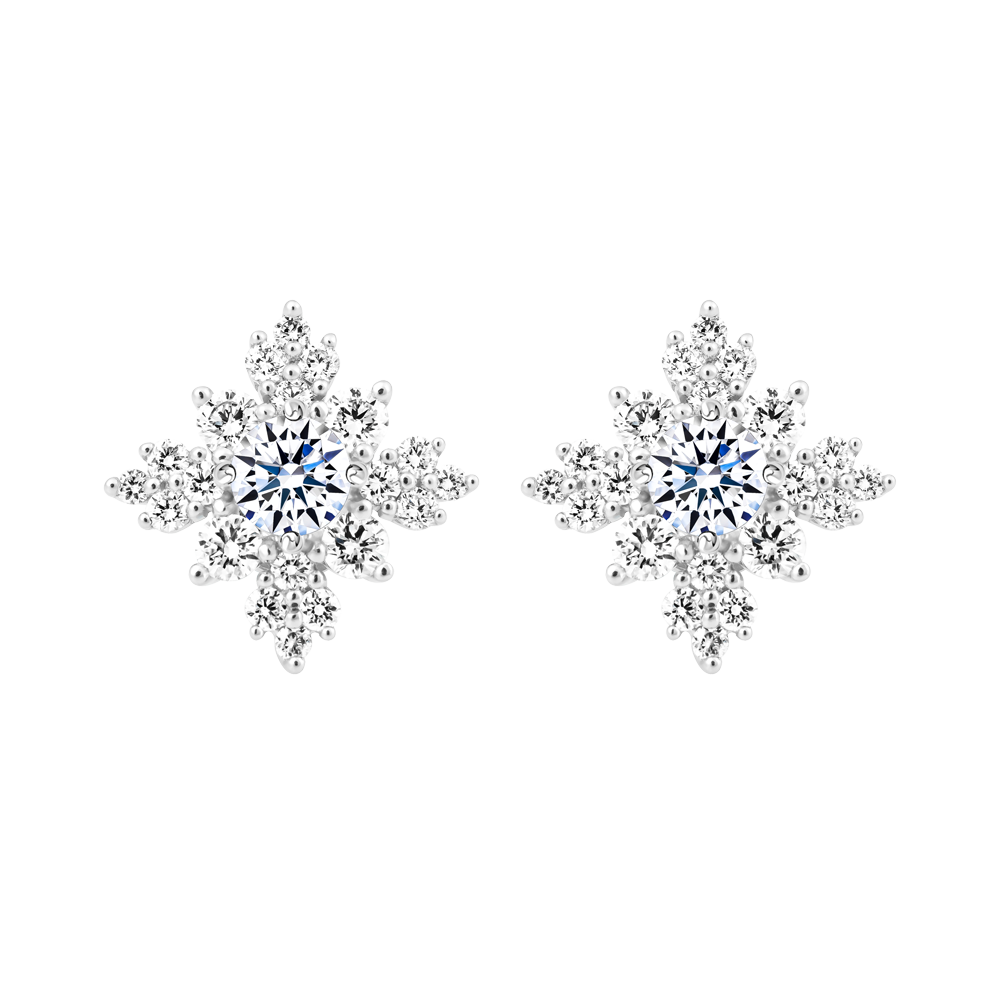 Hoa tai kim cương viên vàng 14K Felicitous GIA 2C GVER0109074M