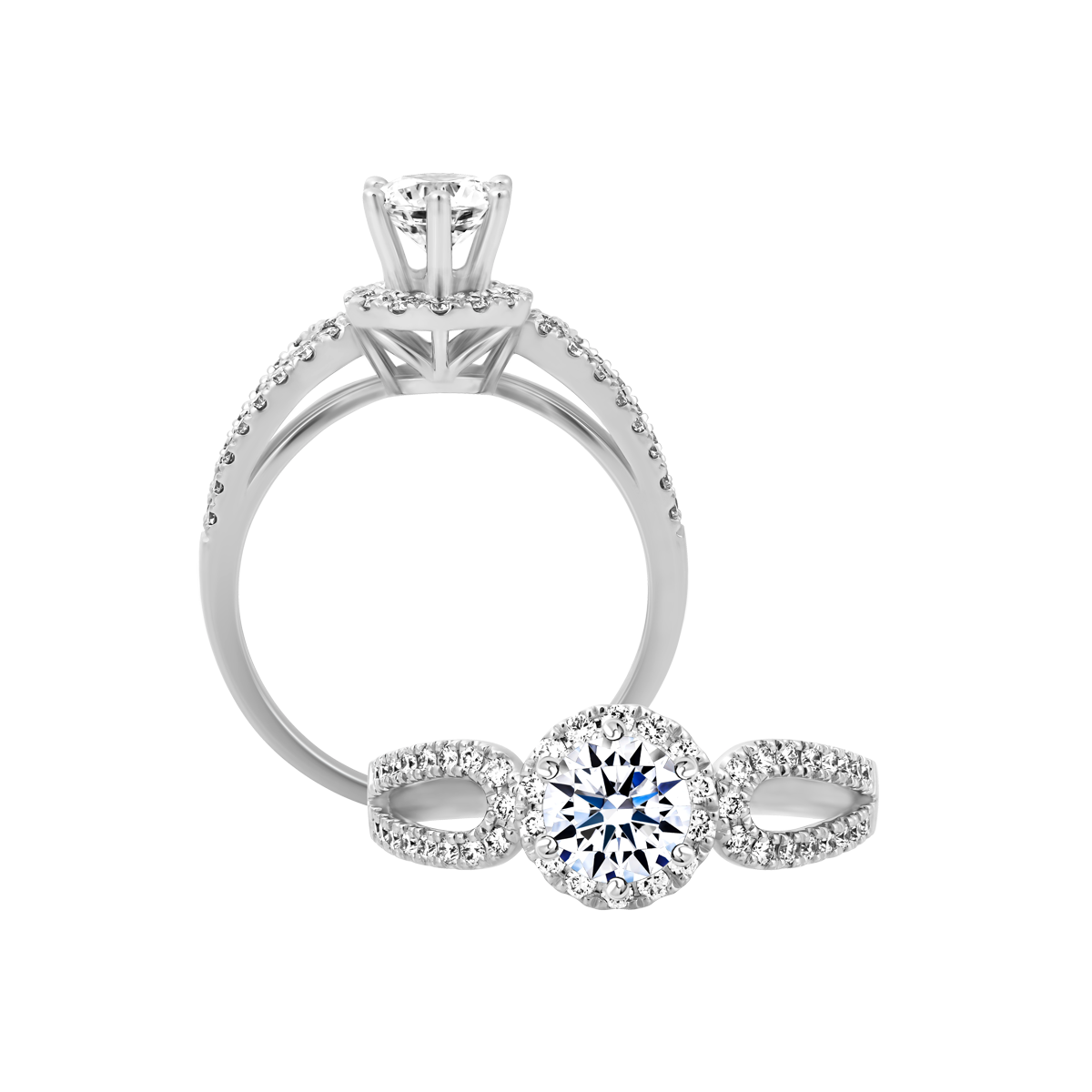 Nhẫn nữ kim cương tấm vàng 14K Exemplary 5C