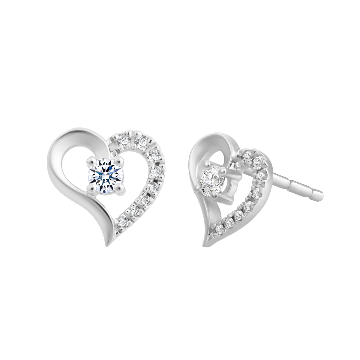 Hoa tai đính đá CZ vàng 14K Honie 5p