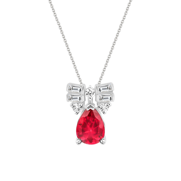 Mặt đính đá màu Ruby vàng 10K Classy S.RUB