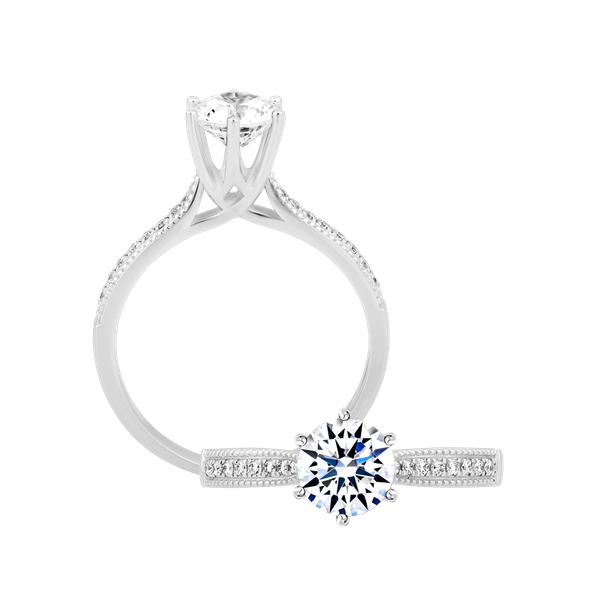 Nhẫn nữ kim cương tấm vàng 14K Harmority 1CT