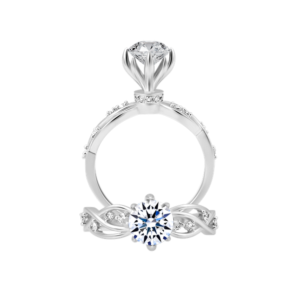 Ổ nhẫn nữ kim cương tấm vàng 14K Carist 1CT