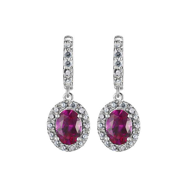 Hoa tai đính đá màu Ruby vàng 10K Mocha S.Rub