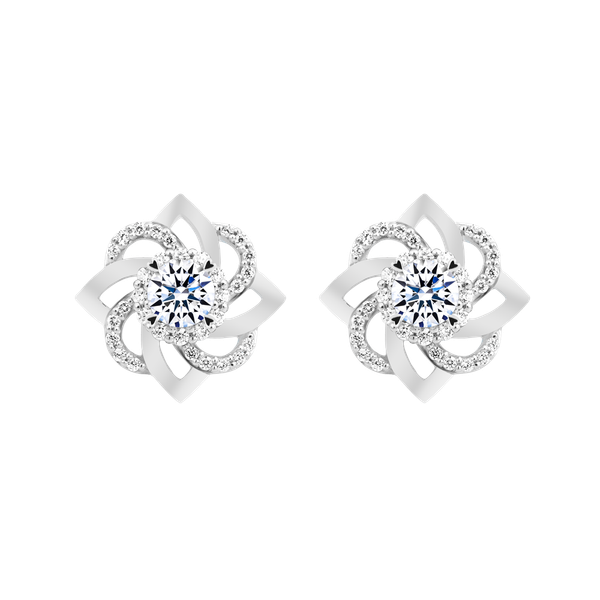 Hoa tai đính đá CZ vàng 18K Belivere 2C