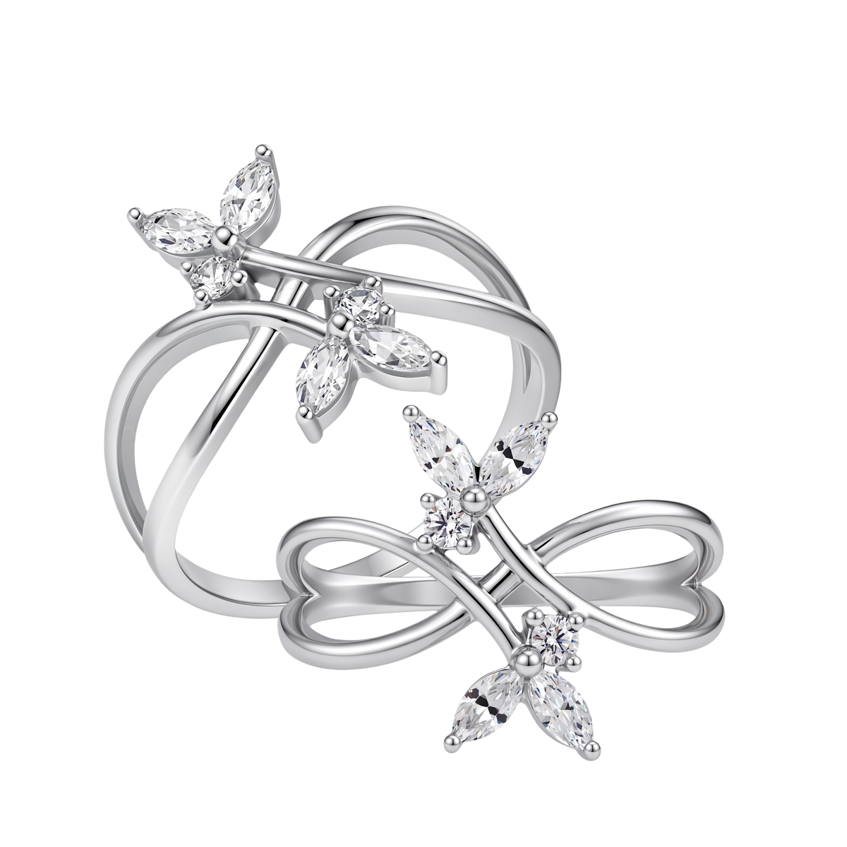 Nhẫn nữ đính đá CZ vàng 14K Leafing