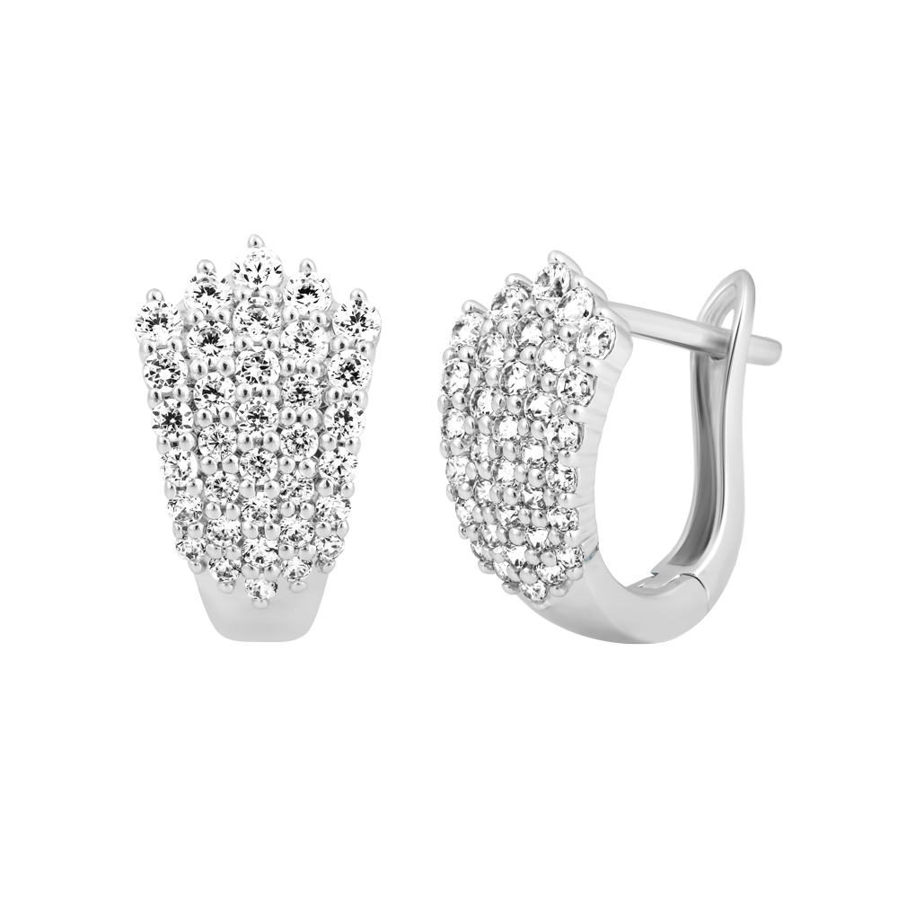 Hoa tai đính đá CZ vàng 10K Sensory