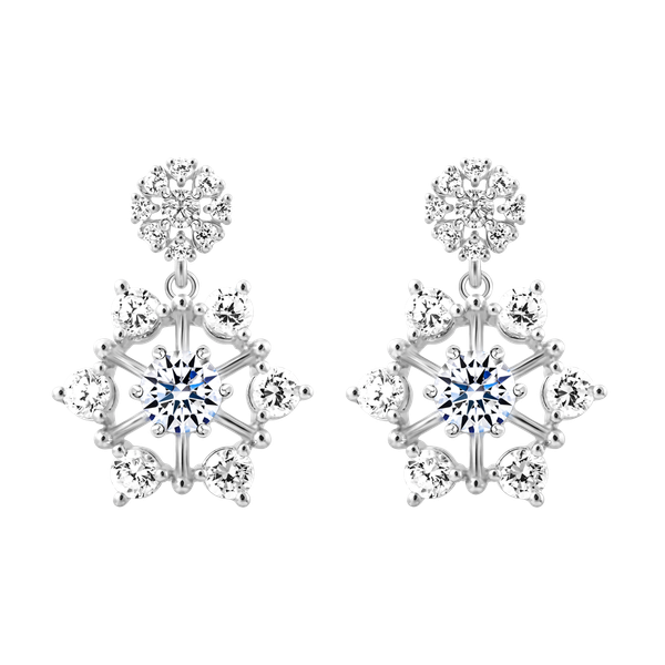 Hoa tai đính đá CZ vàng 14K Patrol 2C