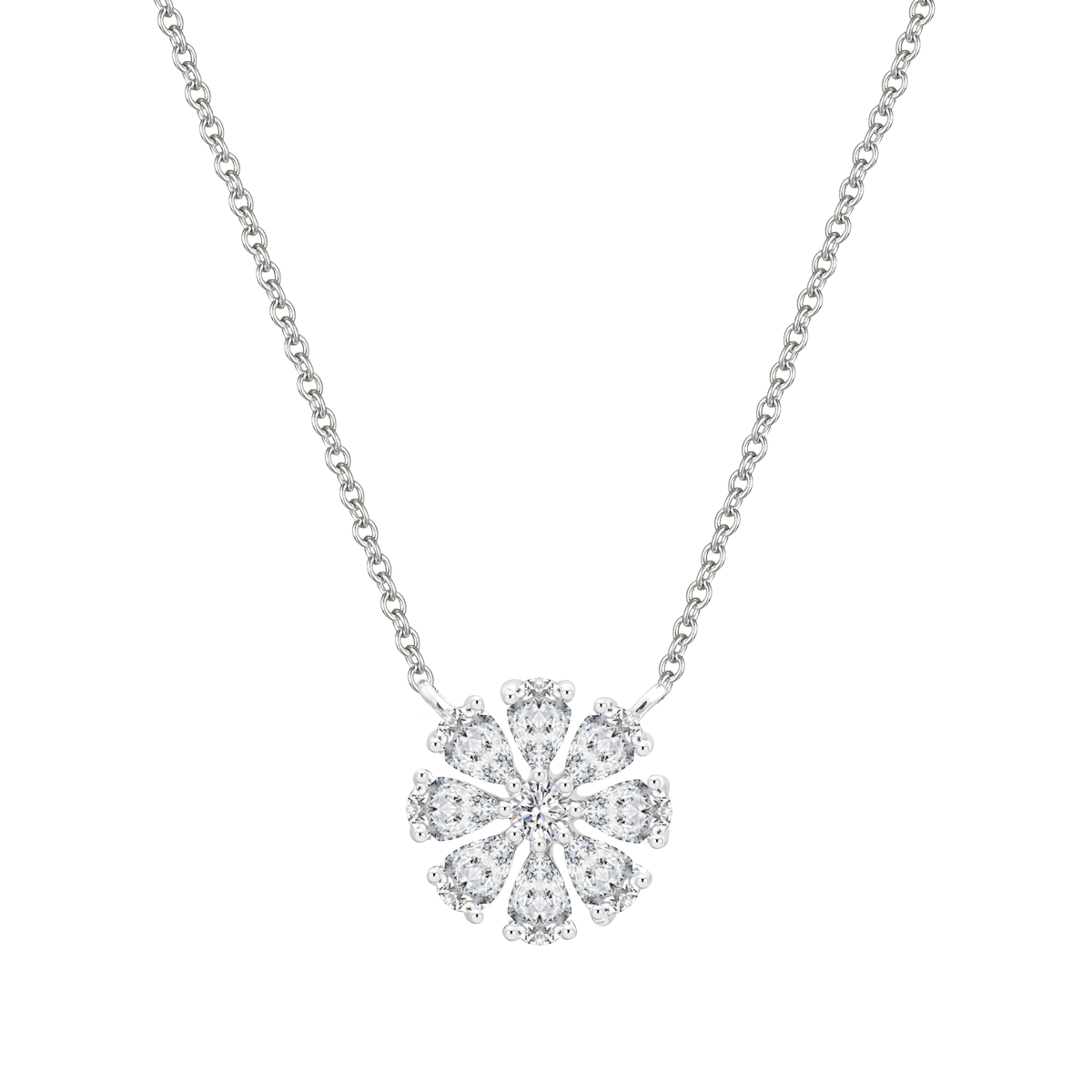 Dây liền mặt kim cương viên vàng 14K Jena A201 TD