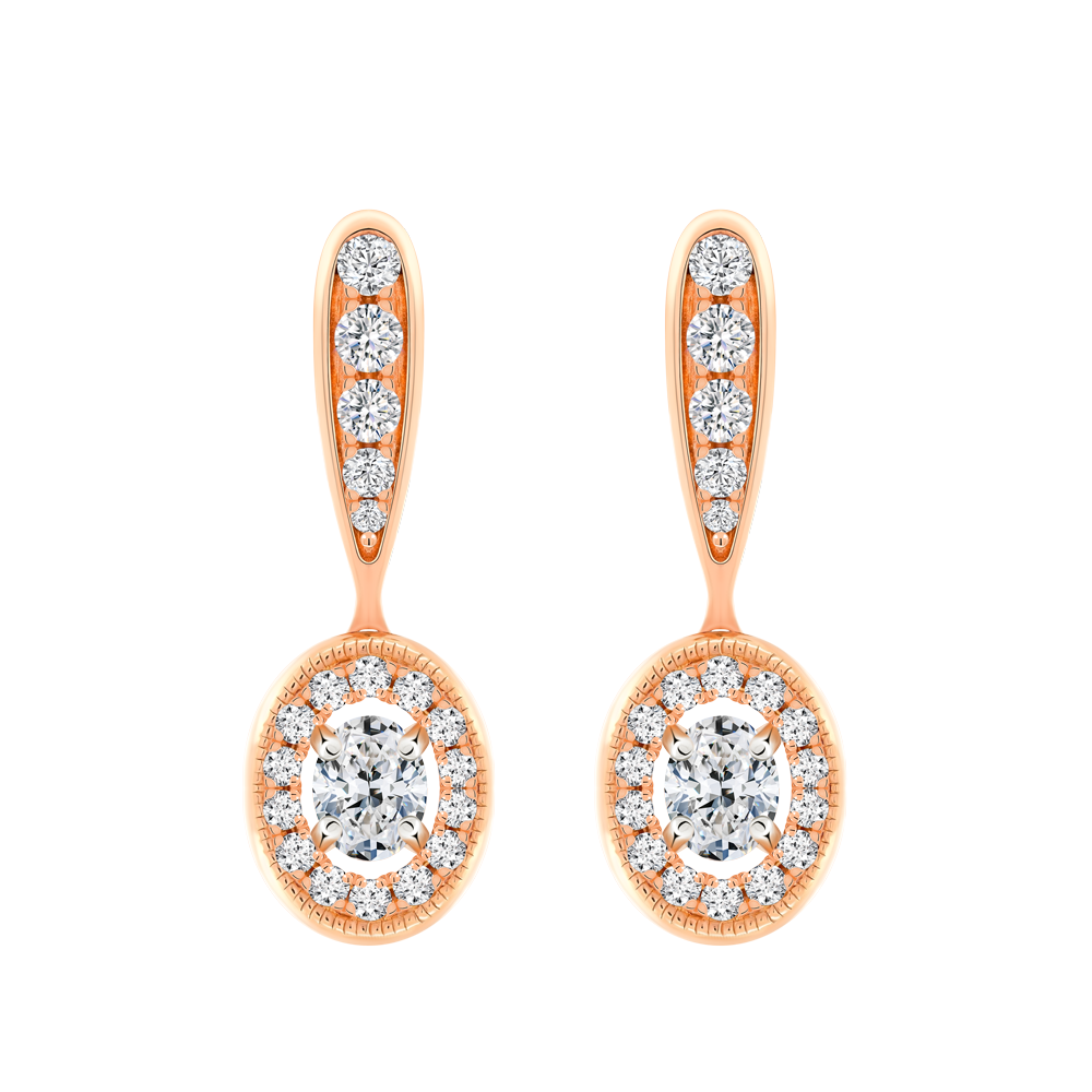 Hoa tai kim cương viên vàng 18K Jena A028 TD