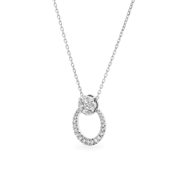 Dây liền mặt kim cương viên vàng 14K Jena A250 TD