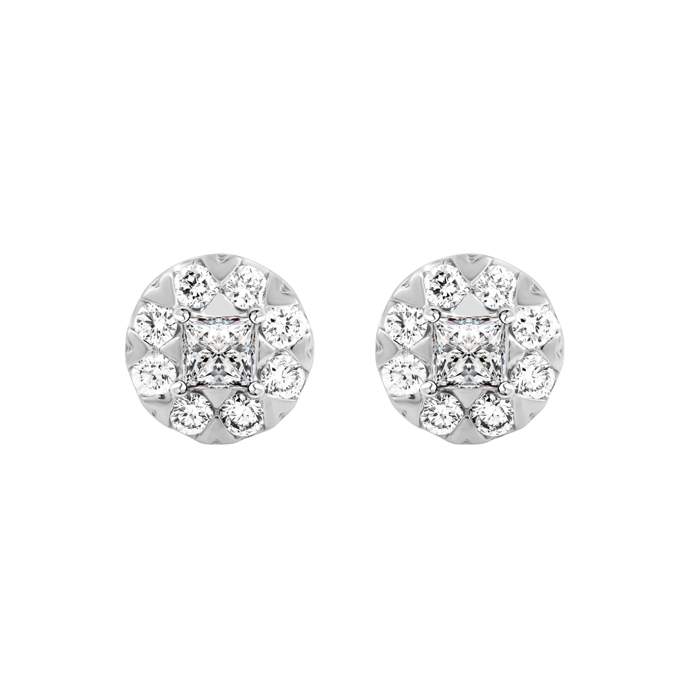 Hoa tai kim cương viên vàng 14K Jena A165 TD