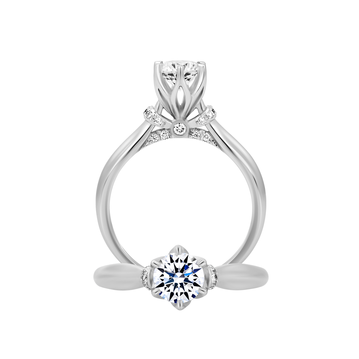 Nhẫn nữ kim cương tấm vàng 14K Delights 5C