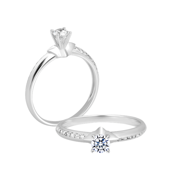 Nhẫn nữ kim cương tấm vàng 14K Livety 2C