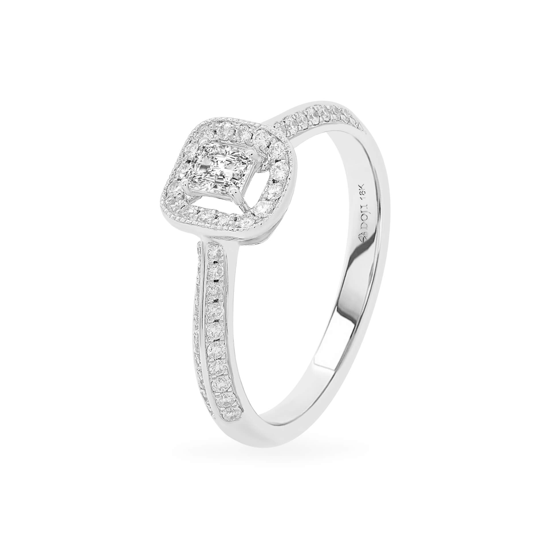 Nhẫn nữ kim cương viên vàng 18K Jena A020 TD