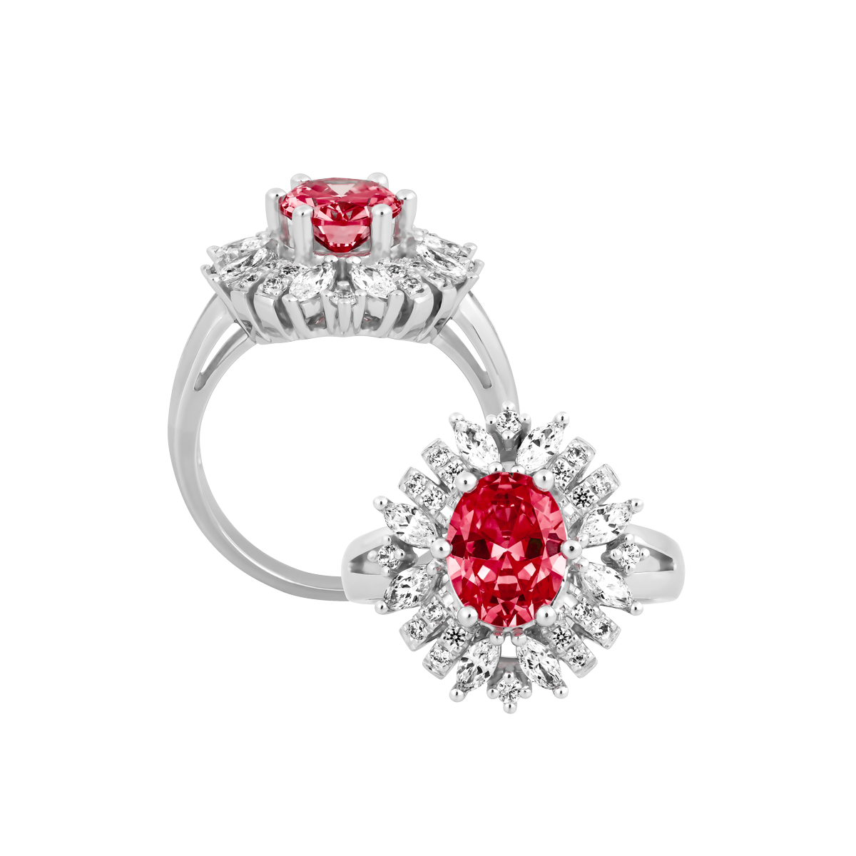 Nhẫn nữ đính đá màu Ruby vàng 14K Rabbin S.Rub