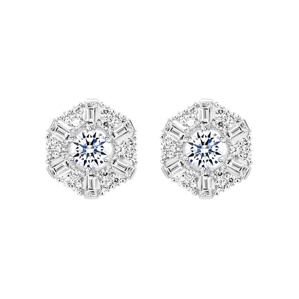 Hoa tai đính đá CZ vàng 14K Glamouring 2C