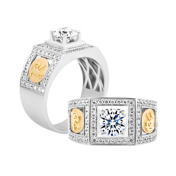 Nhẫn nam đính đá CZ vàng 14K Strongly V1 1CT WY