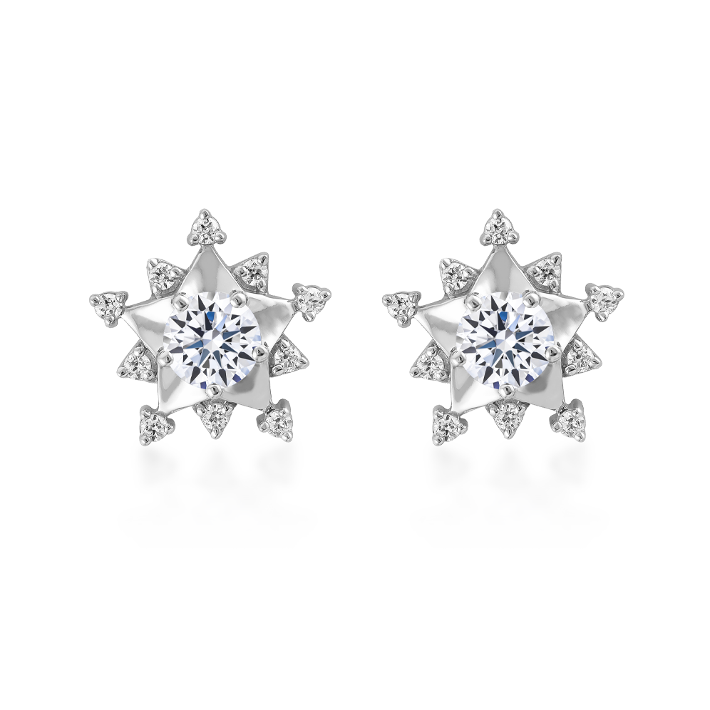 Hoa tai kim cương vàng 14K Exquisite S 10p