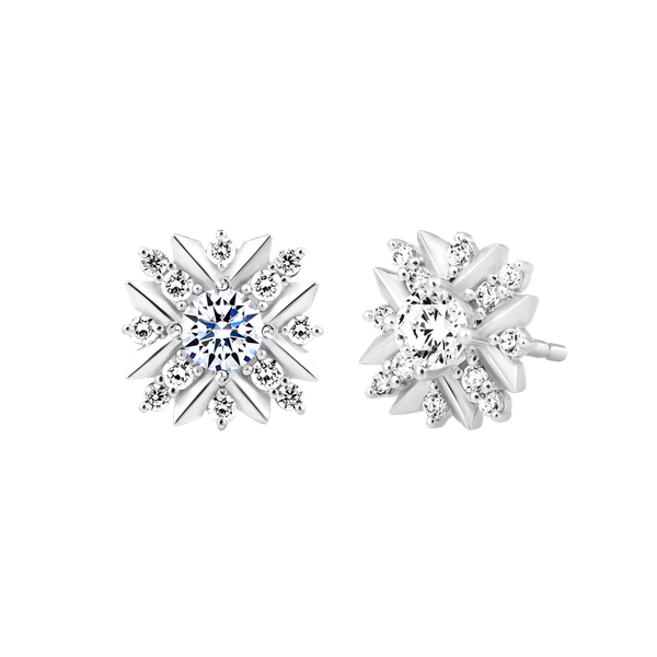 Hoa tai đính đá CZ vàng 10K Lucido 3C